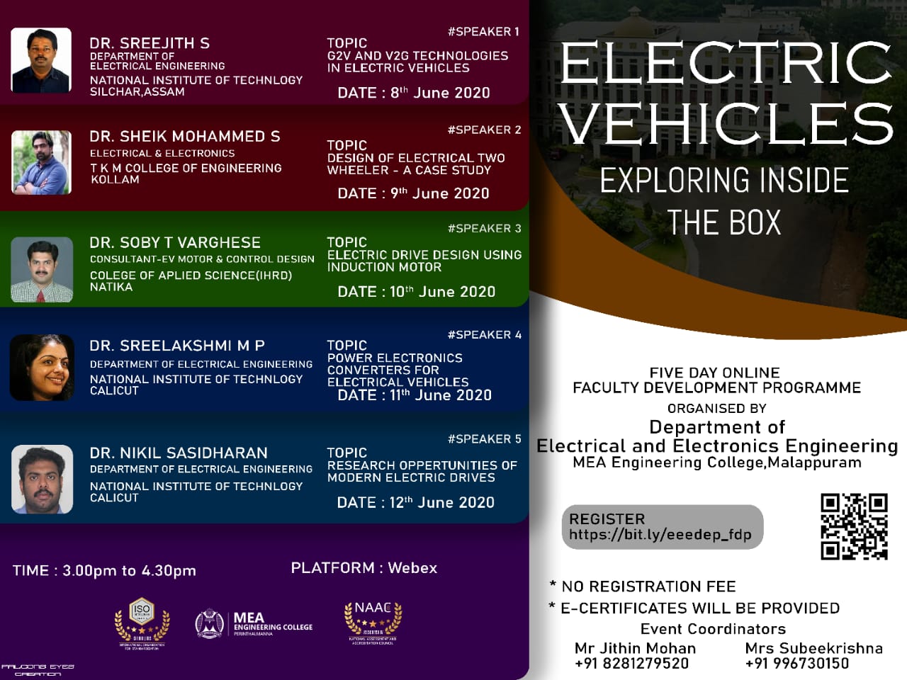 Online Faculty Development Programme on Recent Advancements in Electric Vehicle 2020